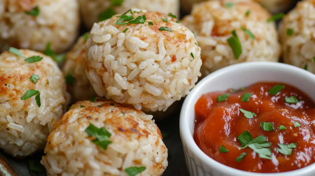 Crispy and Cheesy Rice Balls Snack Recipe