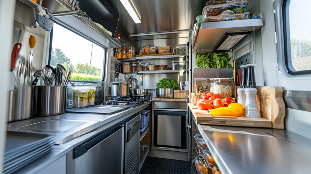 Fully Equipped Mobile Kitchen Interior.