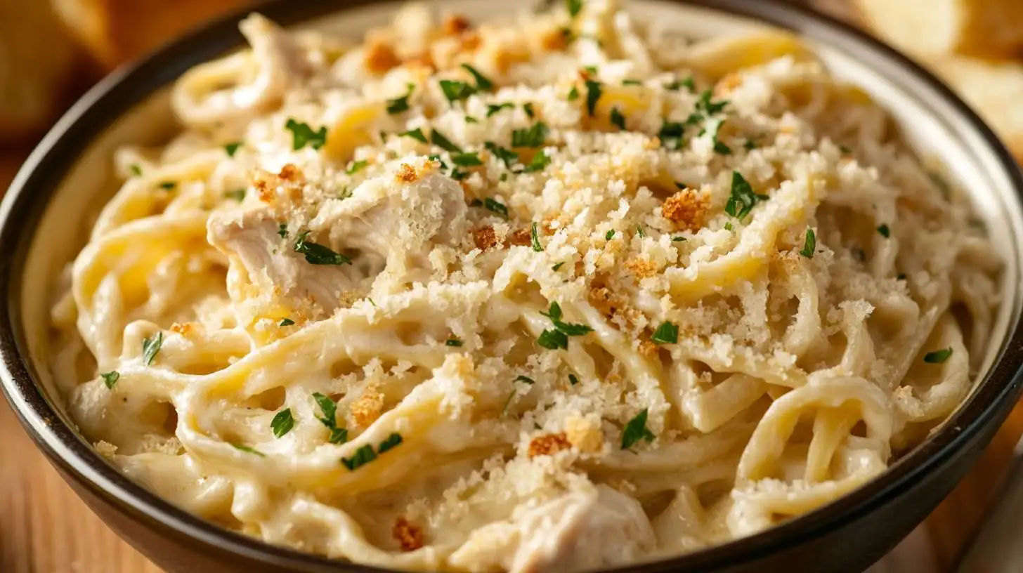 Chicken Tetrazzini Recipe - Creamy and Cheesy Baked Casserole