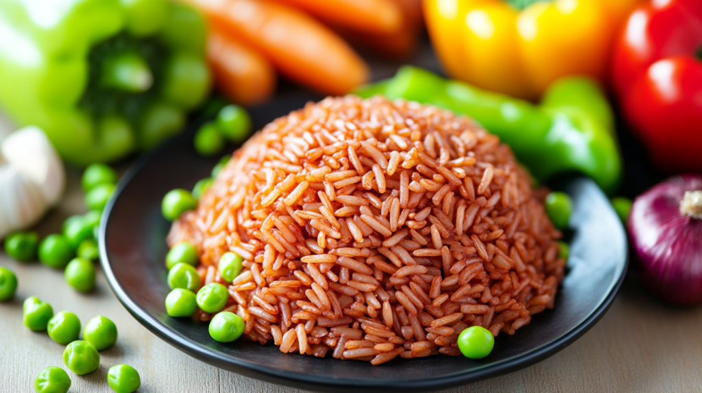 Red Rice Pilaf with Colorful Vegetables - Easy and Delicious Meal.