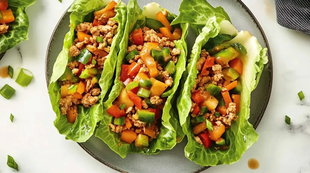 Low carb ground turkey lettuce wraps